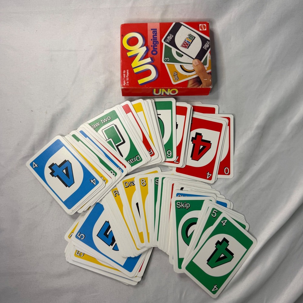 Mattel UNO Original Card Game Vintage 1999 Edition Complete 108 Cards - Picture 3 of 3